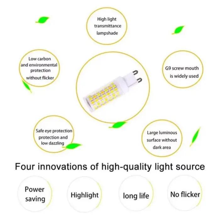 Ampoule LED G9 en céramique SMD2835 pour éclairage intérieur et extérieur blanc chaud ou froid 3W 5W 7W énergie économique美好生活，从LED G9陶瓷灯泡开始。无论是温暖的还是冷光，无论是室内还是室外，这款灯泡都能为您带来高效节能和优质照明体验。选择它，为您的生活空间增添一份独特的光芒。