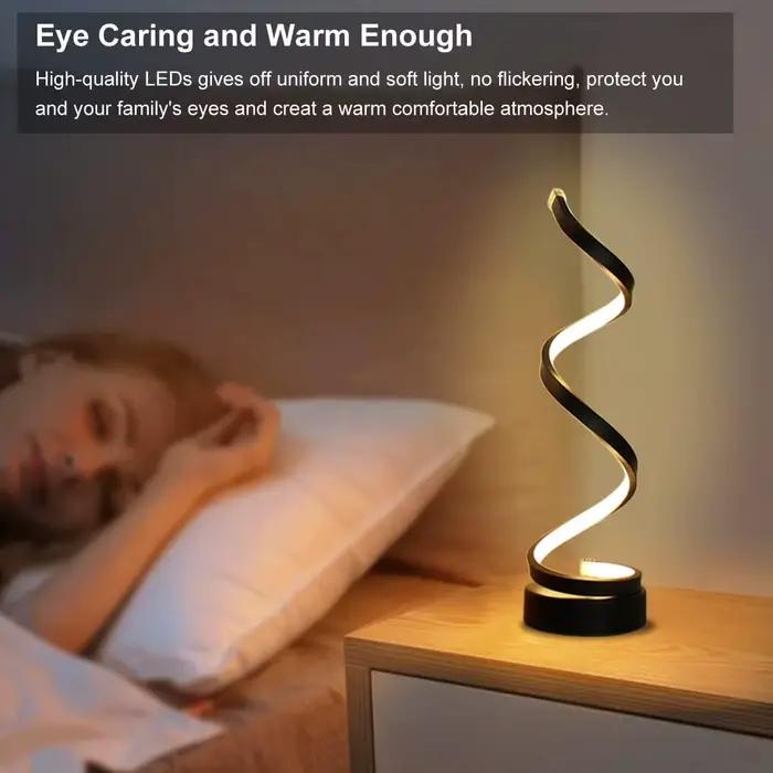 Lampe de table spirale minimaliste moderne à intensité variable