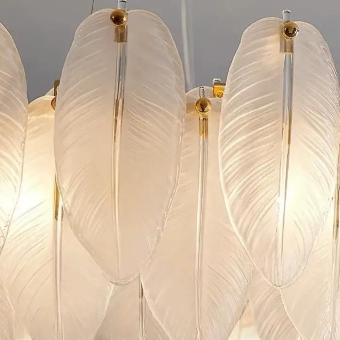 Couverture de lampe suspendue en verre plume