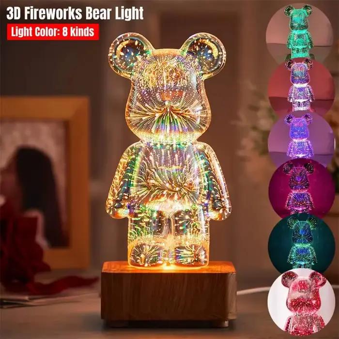 Lampe LED 3D en Forme d'Ours en enquêter d'Artifice