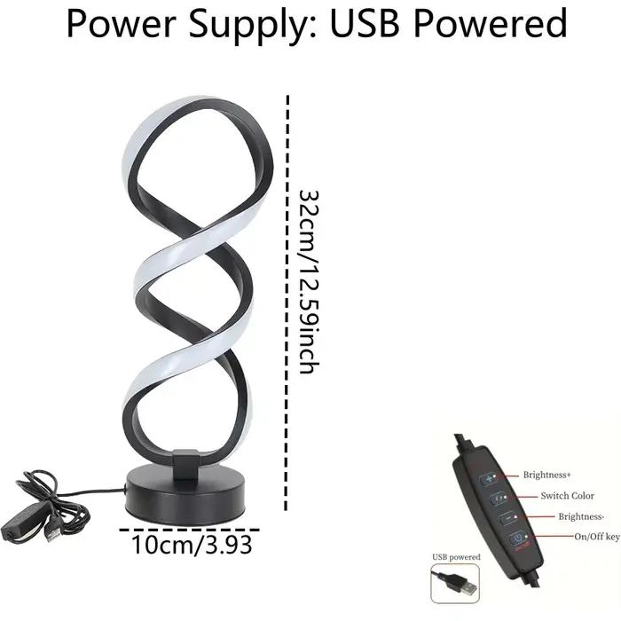 Lampe de bureau plissée à jambes hautes en ferronnerie LED avec prise USB trois couleurs gradation continue chevet