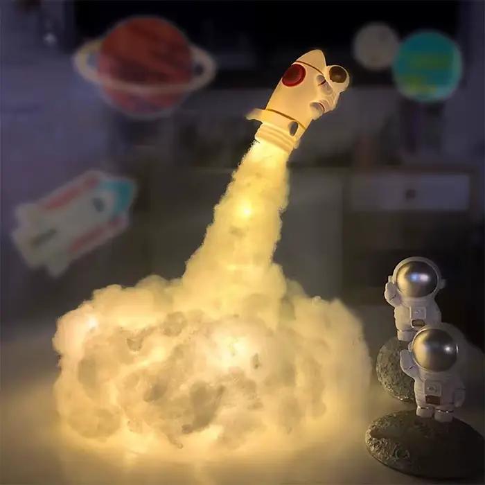 Lampe LED fusée imprimée en 3D