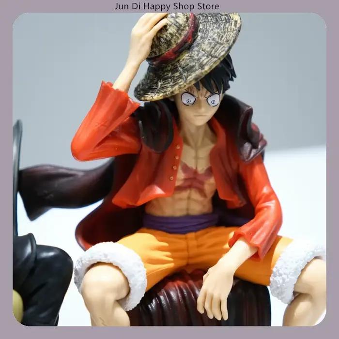 Figurine d'anime One Piece Luffy & Zoro en pose assise, modèle de collection, décoration de bureau, jouet, cadeau pour les fans