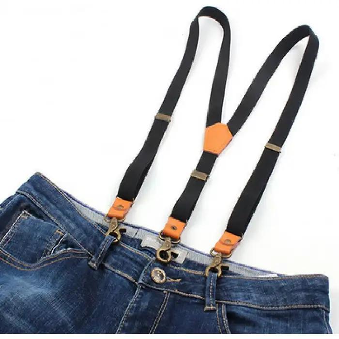 Bretelles Vintage pour hommes, nouveau, 3 crochets, pour pantalons décontractés, bretelles réglables à la mode