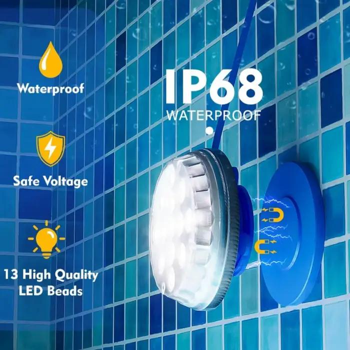 Lumières sous-marines solaires de piscine avec télécommande IP68 lumière de piscine Submersible étanche pour étang, au-dessus de la piscine, piscine creusée