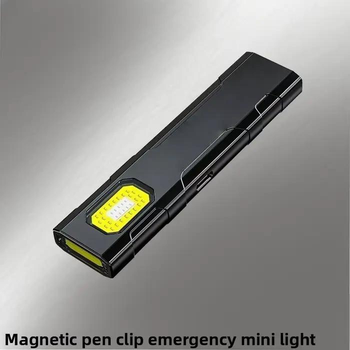 Mini lampe de poche magnétique lumineuse, lampe de travail extérieure Ultra lumineuse Portable, étanche, résistante aux chutes, longue durée de vie de la batterie