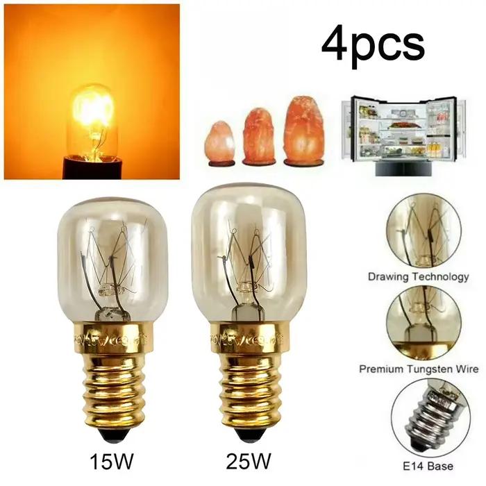 4 pièces E14 lampe à sel Globe ampoule 25W ampoules 240V réfrigérateur four remplacement Vintage ampoules à incandescence