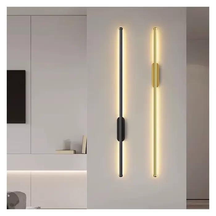 Applique chambre salon noir or mur LED lampes moderne Simple bande plafonniers pour cuisine couloir luminaire