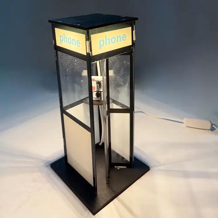 Lampe de table rétro vintage en forme de cabine téléphonique