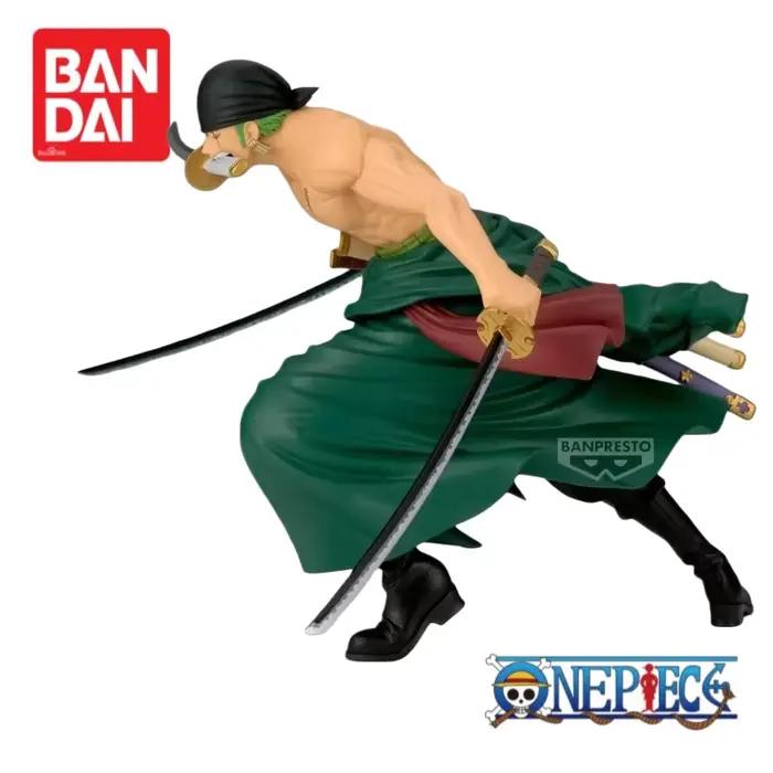 En stock, figurine d'action originale Bandai One Piece Banpresto Roronoa Zoro, modèle de figurine d'anime, ornements, 100% authentique