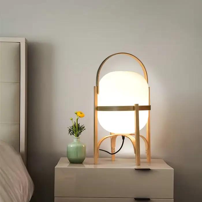 Lampe sur pied en bois E27