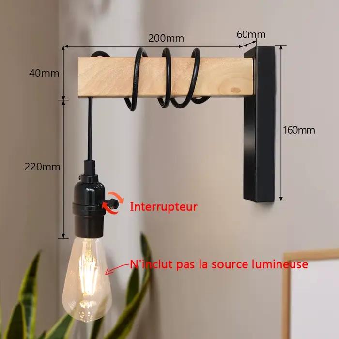 Applique murale 110V/220V avec interrupteur
