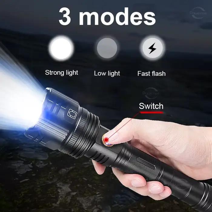 9900000LM lampe de poche LED la plus puissante 800 Watts lampe torche Rechargeable USB 5000 mètres lampe de poche haute puissance lanterne tactique