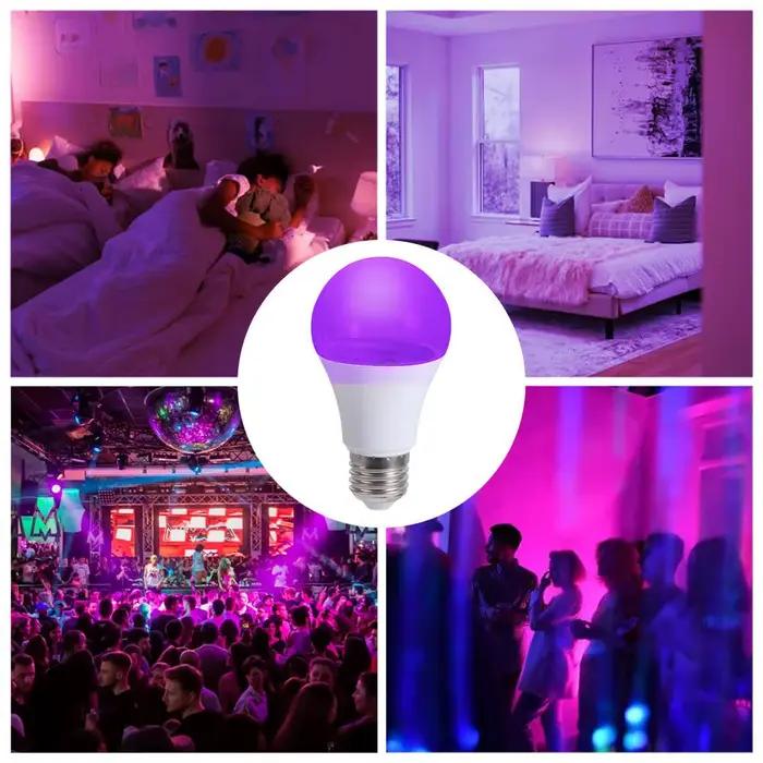Lumière noire lampe ultraviolette UV violet ampoule atmosphère E27 UV ampoules 10W 360 lueur violet noir ampoule fournitures de fête
