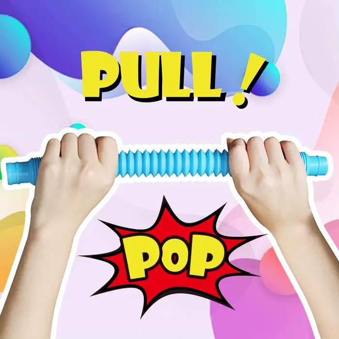 Mini jouet sensoriel Pop Tube, coloré, robuste, pour la Construction, jouets éducatifs pour le Stress, l'autisme, le tdah, 4 paquets