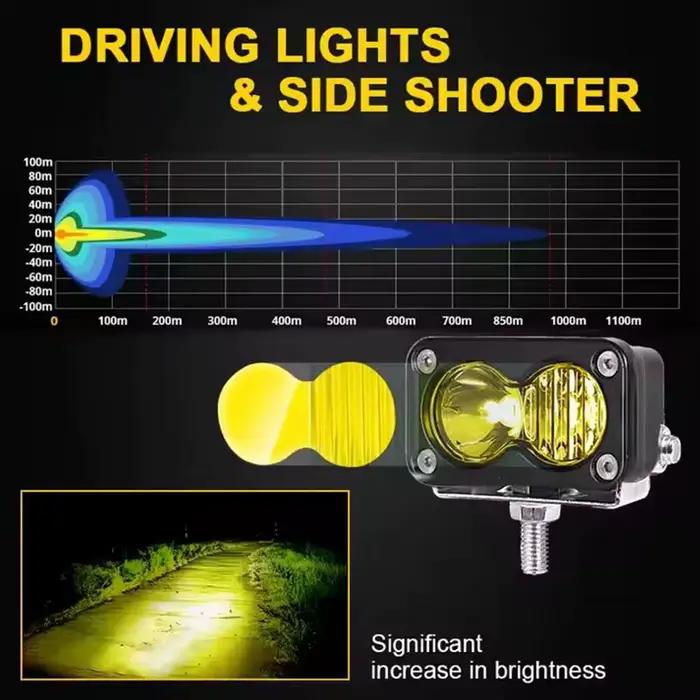 Lampe de travail LED 20W, faisceau combiné, lampe de conduite étanche pour voiture, moto, vélo électrique, accessoire d'éclairage tout-terrain