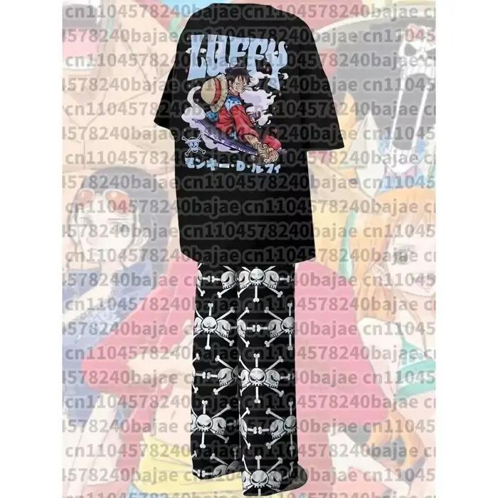 Nouveaux ensembles de vêtements d'été 2026 One Piece Anime : T-shirts et pantalons de pyjama surdimensionnés pour adultes/enfants, hommes et femmes, tenues d'intérieur