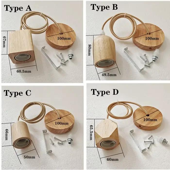 Base de lampe en bois E27