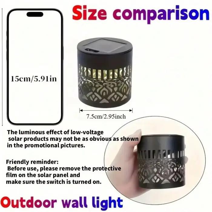 Lampe solaire Mandala, lampe en fer forgé ajouré