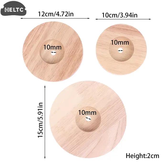 Base de lampe de Table ronde en bois massif