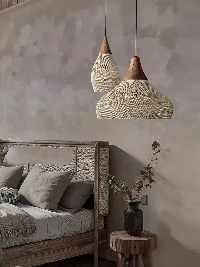 Lampe suspendue en rotin de haute qualité