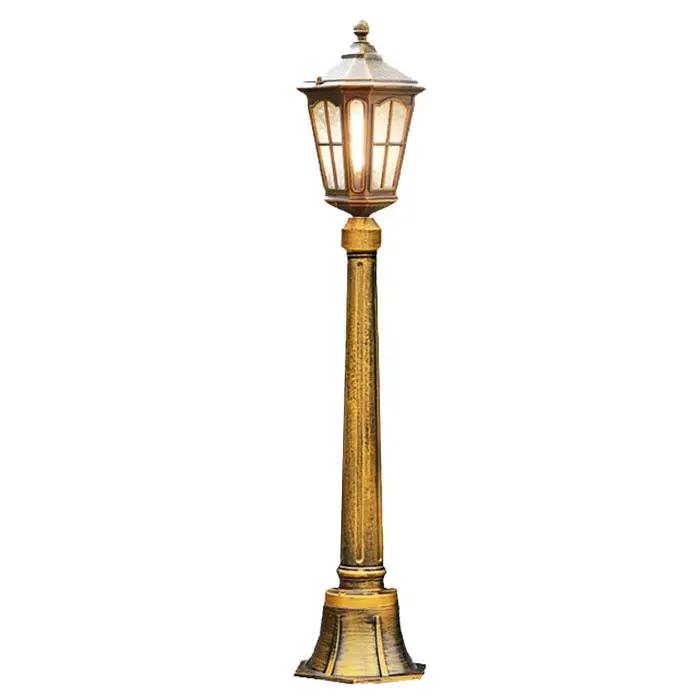 Style européen rétro lampe à gazon à tête unique étanche extérieure Villa jardin haut pôle éclairage d'herbe pour cour paysage