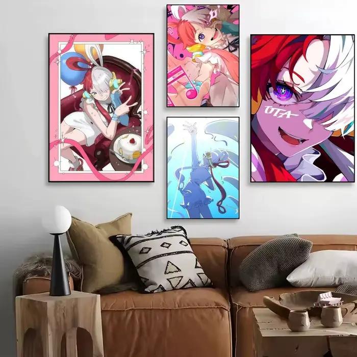 Affiches Anime One Piece Uta, impression HD, décoration murale Vintage, pour la maison, la salle d'étude, 1 pièce