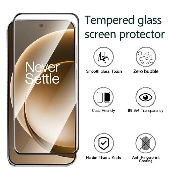 Verre trempé à bord 9D pour OnePlus 15 13S 13T 13 12R 12 11R 11, couverture complète anti-rayures, dureté 9H, verre transparent HD, 3 pièces