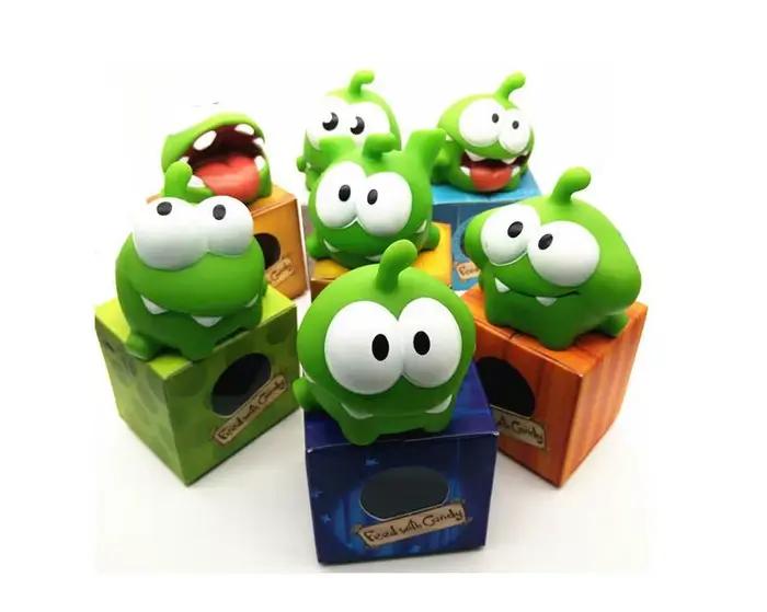 Nouveauté enfants jouets un Pice 7.5*7.5*6.5 cm véritable Om Nom jouet d'action avec son à presser en Stock