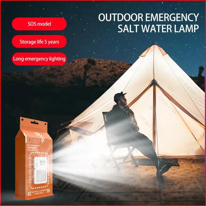 Lampe LED à eau salée, étanche, portable, pour le camping, réutilisable, lampe d'urgence pour la pêche nocturne, les voyages et les activités de plein air