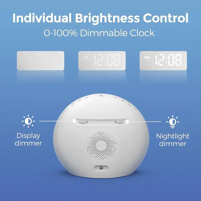Horloge réveil levé du soleil veilleuse avec 26 sons de sommeil réglables pour chambre à coucher ambiance apaisante horloge numérique pastorale