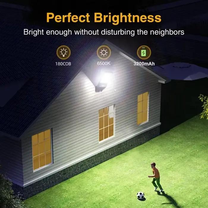 500000 Lampe solaire ultra puissante LM 120 °   Large gamme d'éclairage LED solaire extérieur allume 3 modes avec lampadaire télécommandé