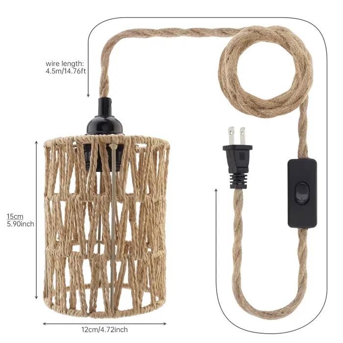 Lampe suspendue en rotin