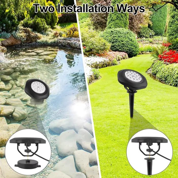 Lumière solaire de piscine 3LEDS 3000k, décoration de fontaine d'étang de natation, lampe sous-marine IP68, projecteur de jardin, d'aquarium, de Patio