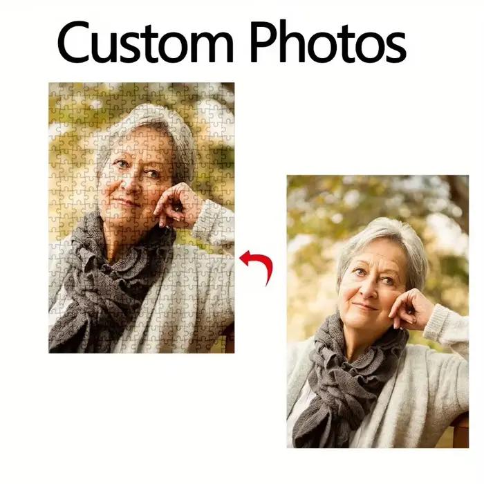 Puzzle photo personnalisé - Image personnalisée à réaliser en puzzle 500/1000/1200/2000 pièces, puzzle en papier DIY, cadeau pour adultes et enfants, décoration unique pour la maison