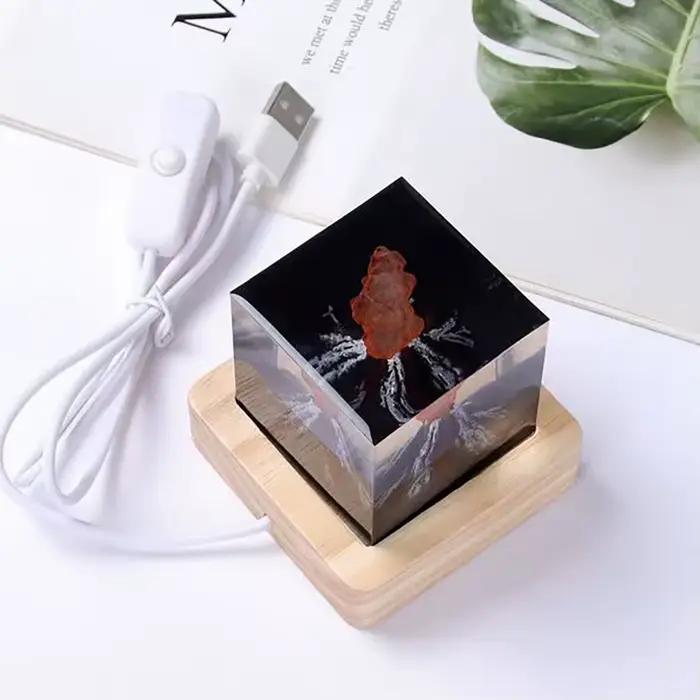 Lampe Volcan Rechargeable en Résine 3D