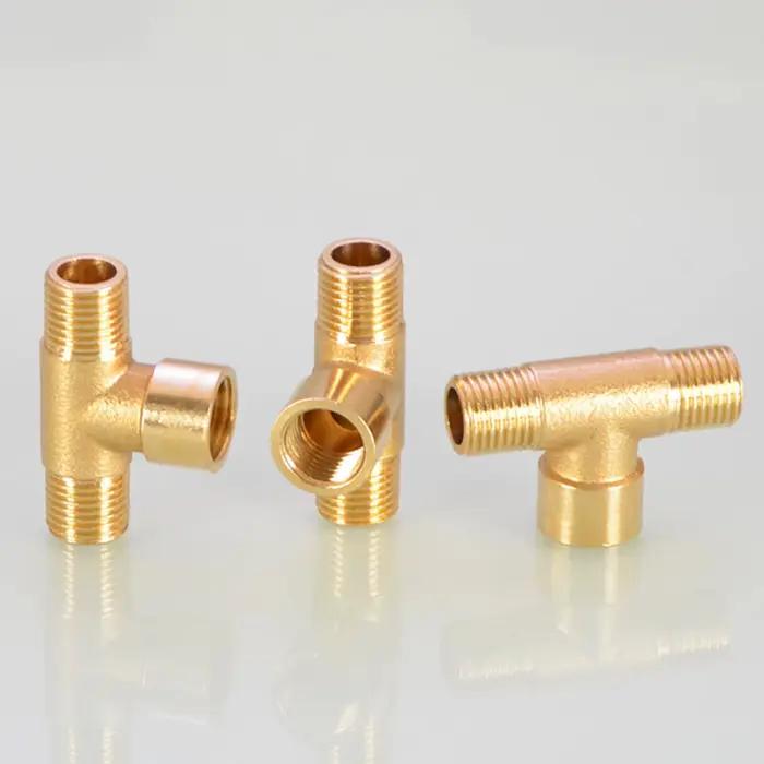 Raccord de tuyau en laiton 1/8 "1/4" 3/8 "BSP, pièce en T, filetage mâle/femelle à 3 voies, connecteur en T, raccords de tuyaux, adaptateur de gaz, eau, huile, 1 à 10 pièces