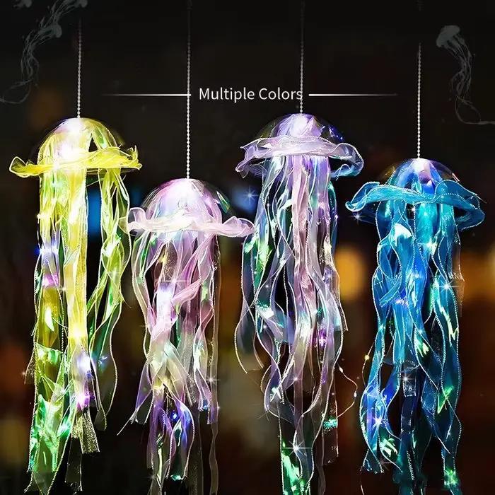 Veilleuse méduse, lampe de fleur portable