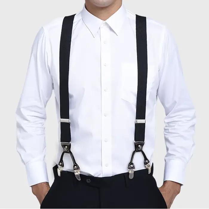 RapDuty-Bretelles vintage pour hommes, grandes et hautes, 3.5x120cm, large, dos en Y, 6 clips en métal, élastiques réglables, surintendant ser, bretelles, ceinture