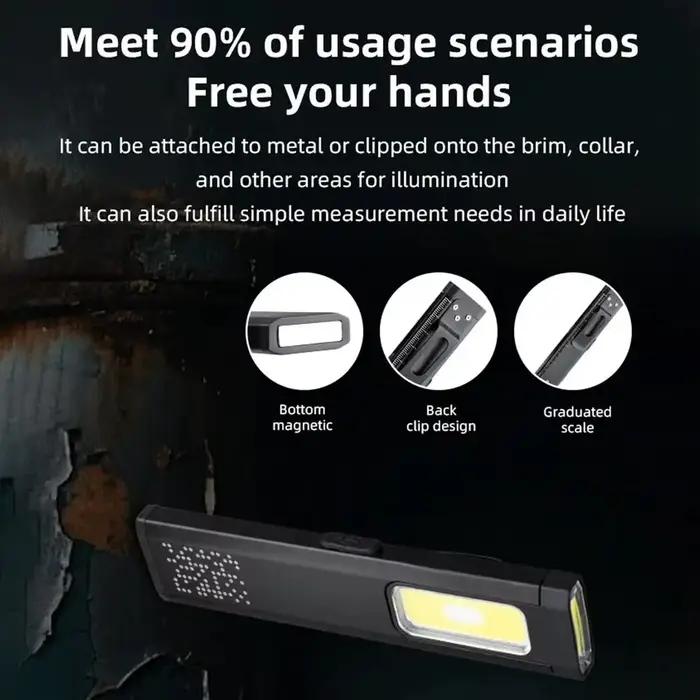 Mini lampe torche LED rechargeable portable, lampe de poche de travail extérieure étanche avec poignée magnétique, lampe de poche LED compacte