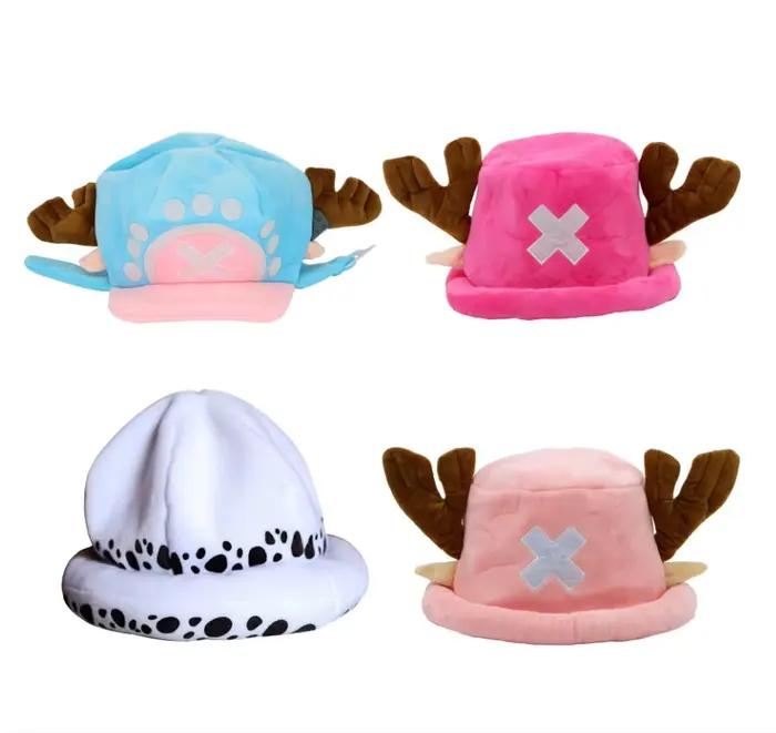 Chapeau en peluche Tony Tony Chopper One Piece - Accessoire de costume cosplay anime, chapeau mignon et doux en forme de cornes de renne, pour fêtes et usage quotidien