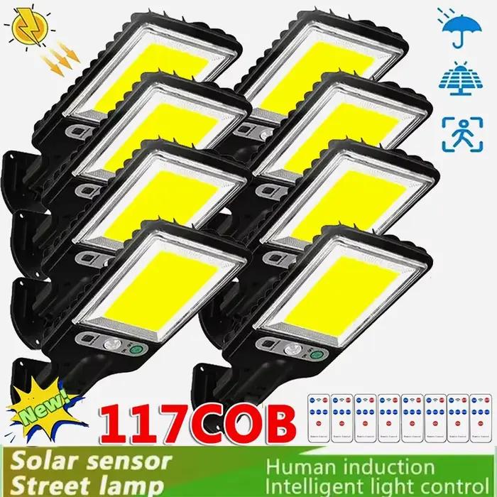 Lampadaires solaires lampe solaire extérieure avec 3 Modes d'éclairage capteur de mouvement étanche éclairage de sécurité pour jardin Patio chemin cour