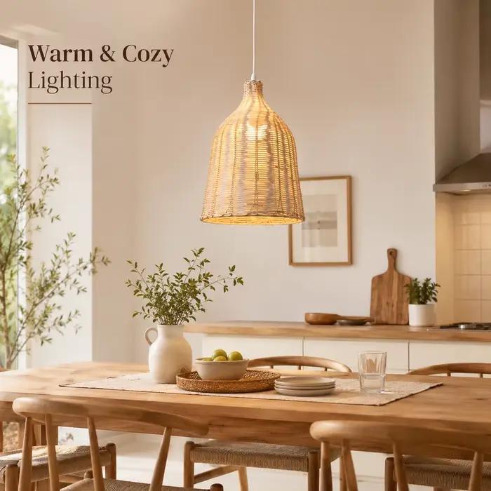 Lampe suspendue artisanale en bambou JOYINLED