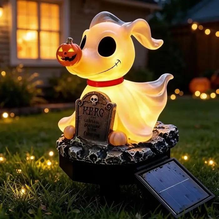 Ornement lumineux solaire en forme de dragon, effet de flamme LED, figurine en résine, lampe sur pied pour la décoration extérieure de la cour •