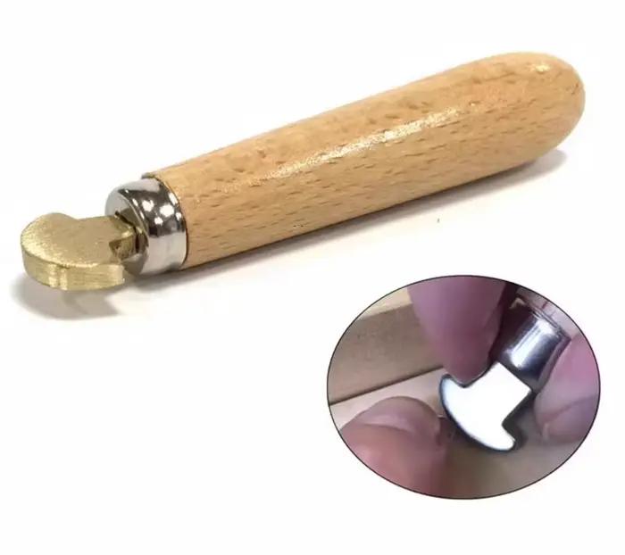 Ensemble de lunette en diamant pour la fabrication de bijoux, manche en bois, réglage de pierres précieuses, pièce à main poussoir, outil d'artisanat, outils à main de bricolage