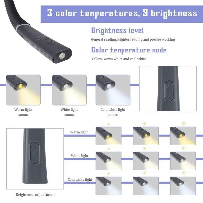 Lampe de lecture LED Flexible pour le cou