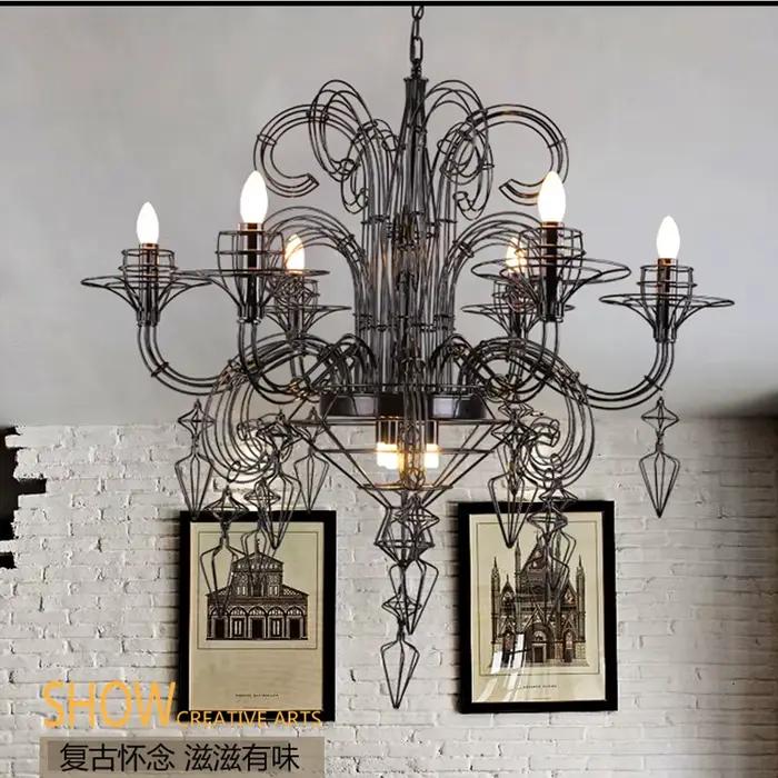 Lustre de plafond de bougie Led baroque pour salle à manger salon chambre Foyer moderne