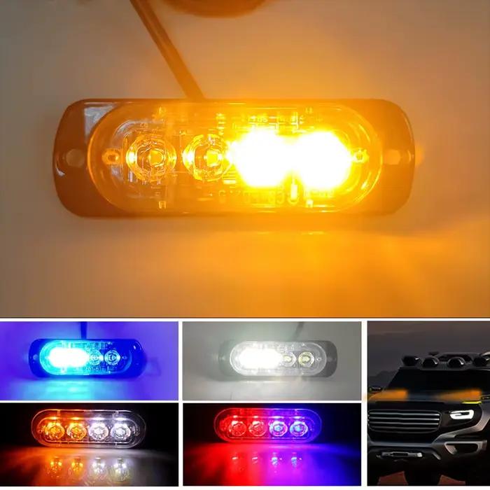 Lumière stroboscopique à 4LED pour voiture, lampes de signalisation d'urgence, lumière stroboscopique en iode, éclairage clignotant automatique pour camion, 12V, 24V