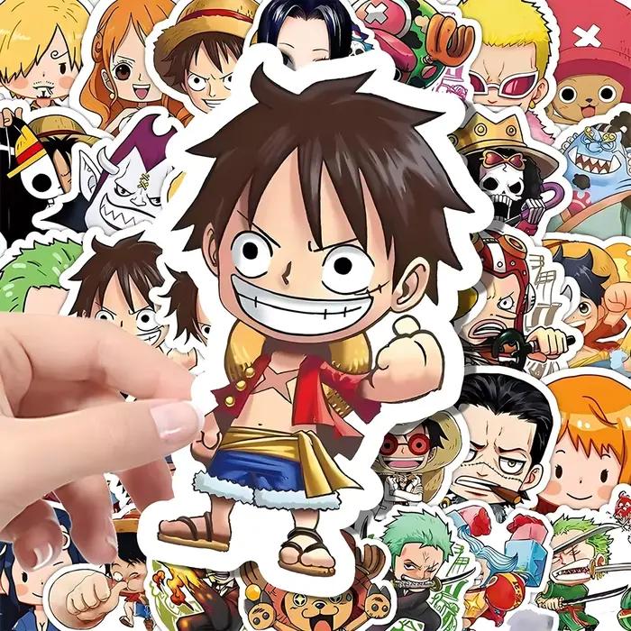 55 pièces une pièce mignon dessin animé autocollants bricolage Skateboard coque de téléphone ordinateur portable moto étanche Cool Anime autocollant décalcomanies jouet