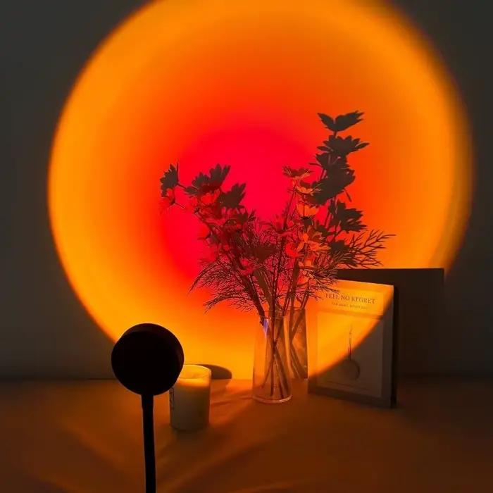 Lampe de projection coucher de soleil alimentée par USB